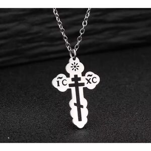 Orthodox Christian Cross Necklace Religious IC XC Pendant Gold Plated 316L 18-20